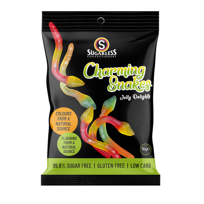 Sugar Free- Jelly- Charming Snakes 70g