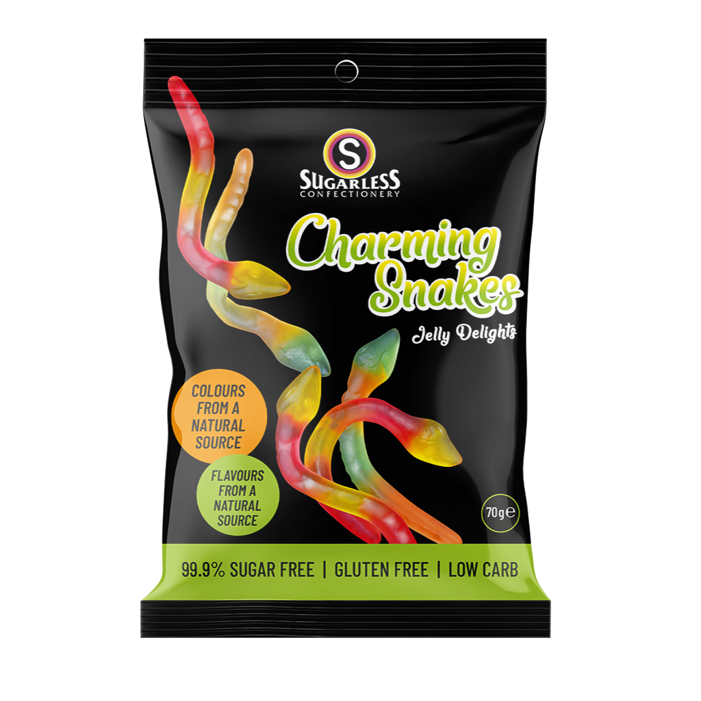 Sugar Free- Jelly- Charming Snakes 70g