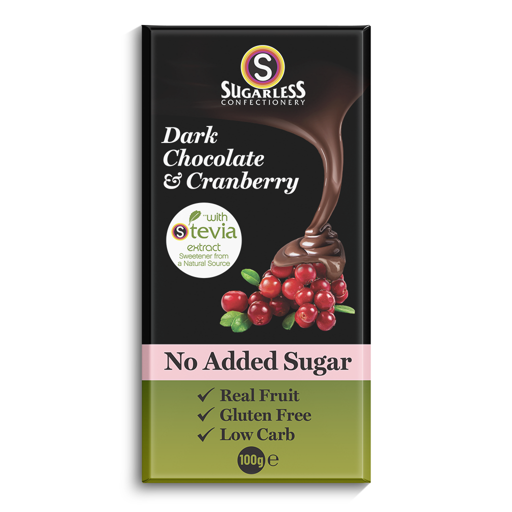 Sugar-Free Dark Chocolate & Cranberry-100g